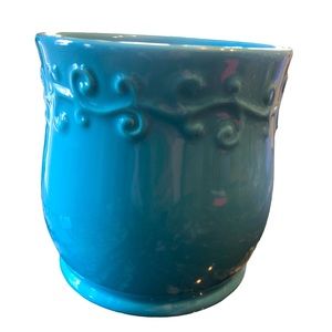 Teal ceramic planter/vase